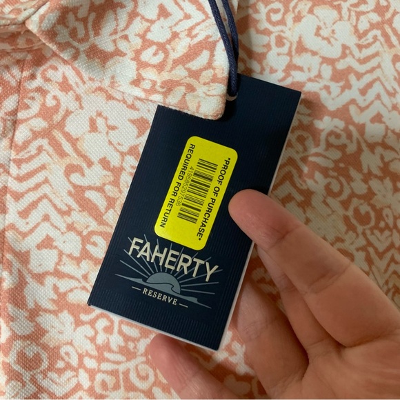 Faherty Short-Sleeve Movement Pique Polo - Hilo Rose Floral Print L NWT - Picture 5 of 9